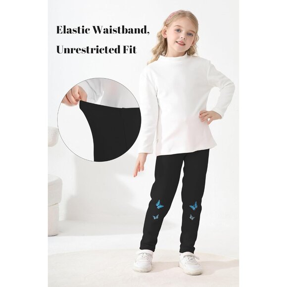 4 Pack Girls Winter Fleece Lined Leggings Girls Thick Warm Leggings Stretchy The - Picture 6 of 7